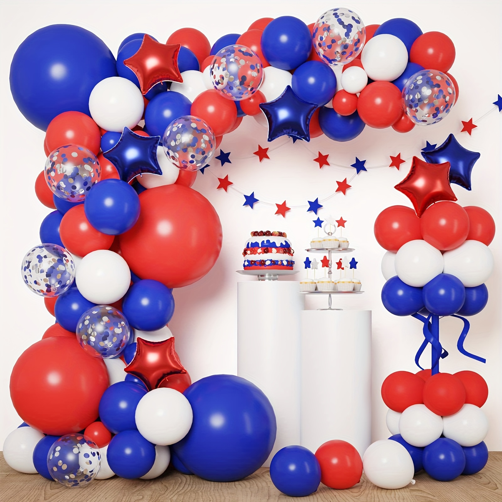 158pcs Red White Blue Patrioti - Party Games Easy 评论和价格