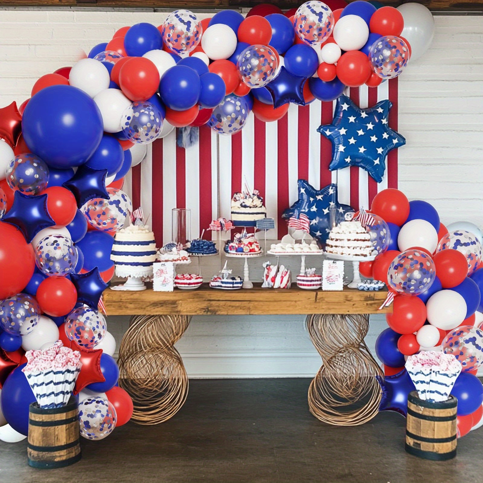 158pcs Red White Blue Patrioti - Party Games Easy 评论和价格