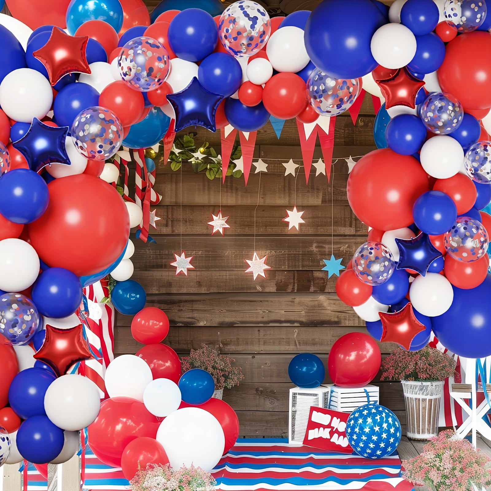 158pcs Red White Blue Patrioti - Party Games Easy 评论和价格